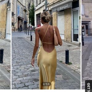 Yellow low back dress